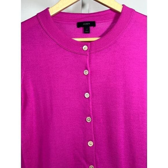 J. CREW Women's Button Down Crew Neck Wool Cardigan Sweater Pink Extra Small - Picture 3 of 10